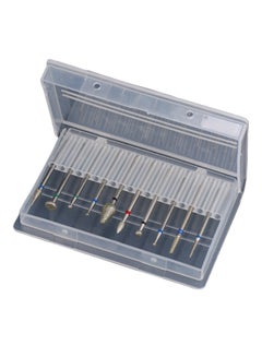 Generic 10-Piece Electric Machine Sanding Nail Files Drill Bits Silver  - Image 3