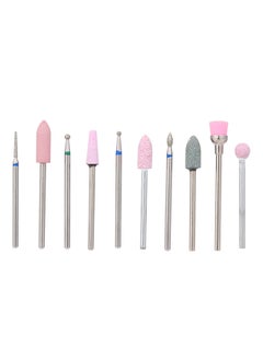 Generic 10-Piece Electric Machine Sanding Nail Files Drill Bits Silver  - Image 1