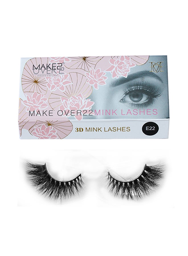 MAKE OVER 22 2-Piece 3D Mink Eye Lashes Black - Image 1