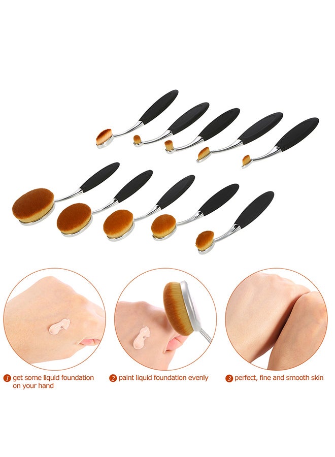 ANSELF - 10-Piece Cosmetic Brush Set Black - Image 1