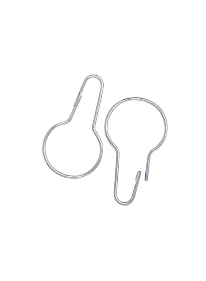 Dritz 12-Piece Shower Curtain Rings Silver 2.75x1.5inch  - Image 2