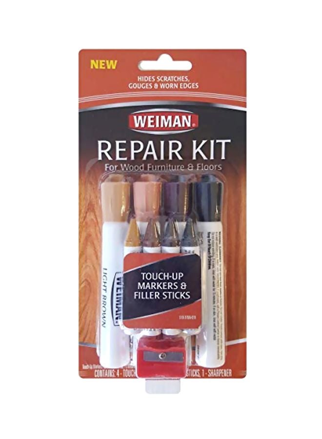 Weiman 8-Piece Repair Kit For Wood Furniture And Floors Set Brown/Black/Yellow - Image 1