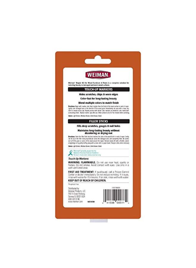 Weiman 8-Piece Repair Kit For Wood Furniture And Floors Set Brown/Black/Yellow - Image 2