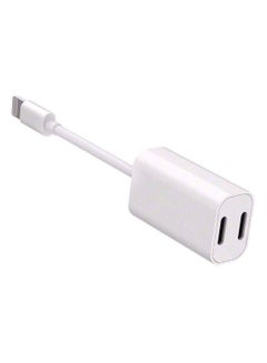 Generic Dual Splitter Lightning Cable Adapter White  - Image 2