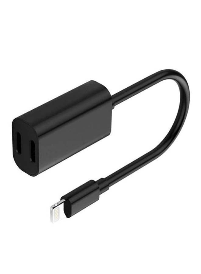 Generic - Dual Splitter Lightning Cable Adapter Black - Image 1
