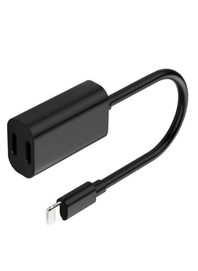 Generic - Dual Splitter Lightning Cable Adapter Black - Image 1