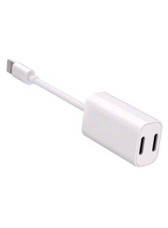 Dual Splitter Lightning Cable Adapter White