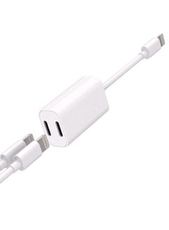 Generic Dual Splitter Lightning Cable Adapter White  - Image 2