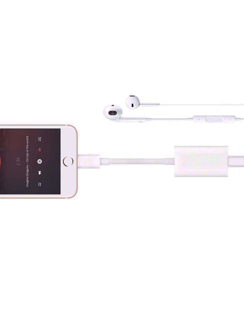 Generic - Dual Splitter Lightning Cable Adapter White - Image 1