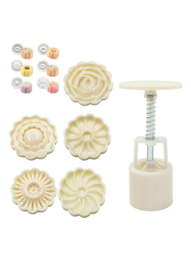 Generic 3D Rose Flower Mooncake Mold Cutter Set Multicolour 
