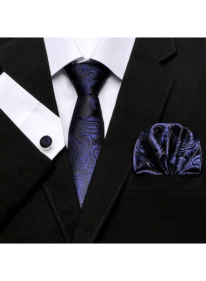Polyester Necktie Set Black/Midnight Blue - Image 3