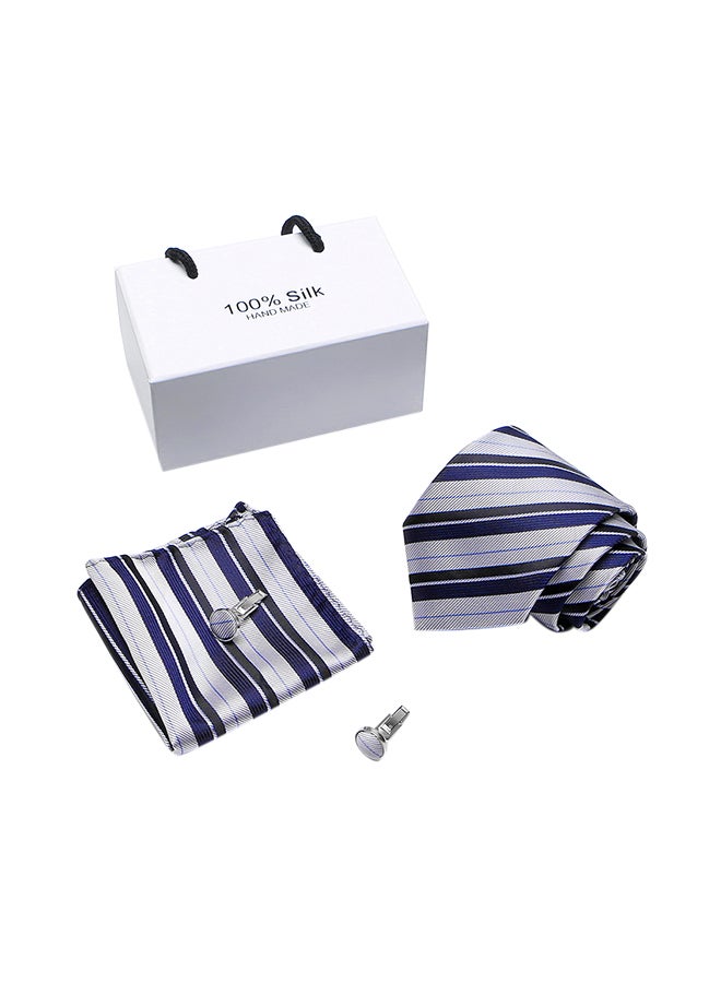 Polyester Necktie Set Grey/Navy Blue - Image 1
