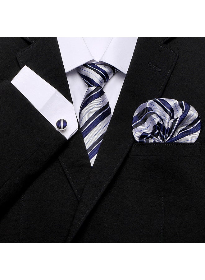 Polyester Necktie Set Grey/Navy Blue - Image 3