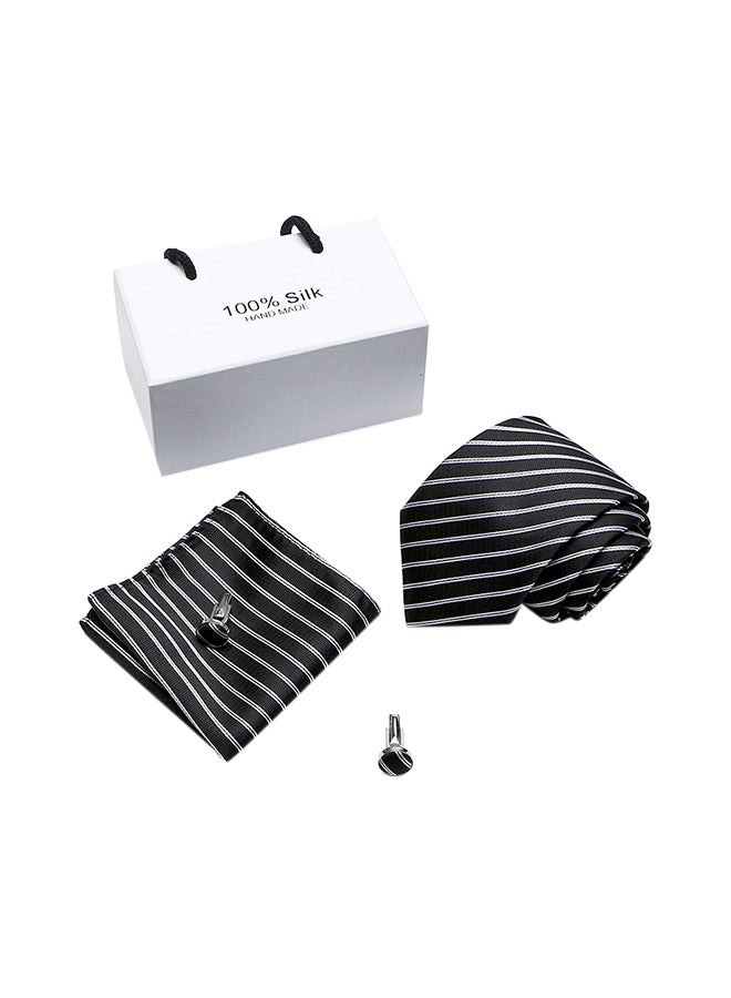 Polyester Necktie Set White/Black - Image 1