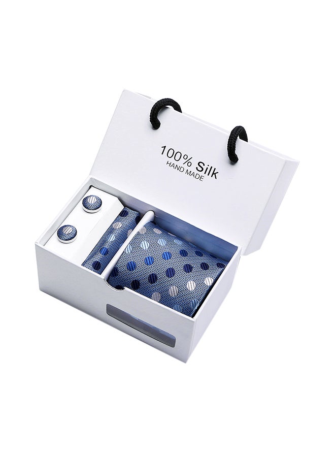 مجموعة ربطة عنق بوليستر ارزق سماوي فاتح - Image 2