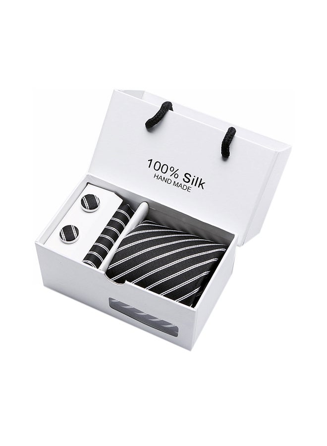 Polyester Necktie Set White/Black - Image 2