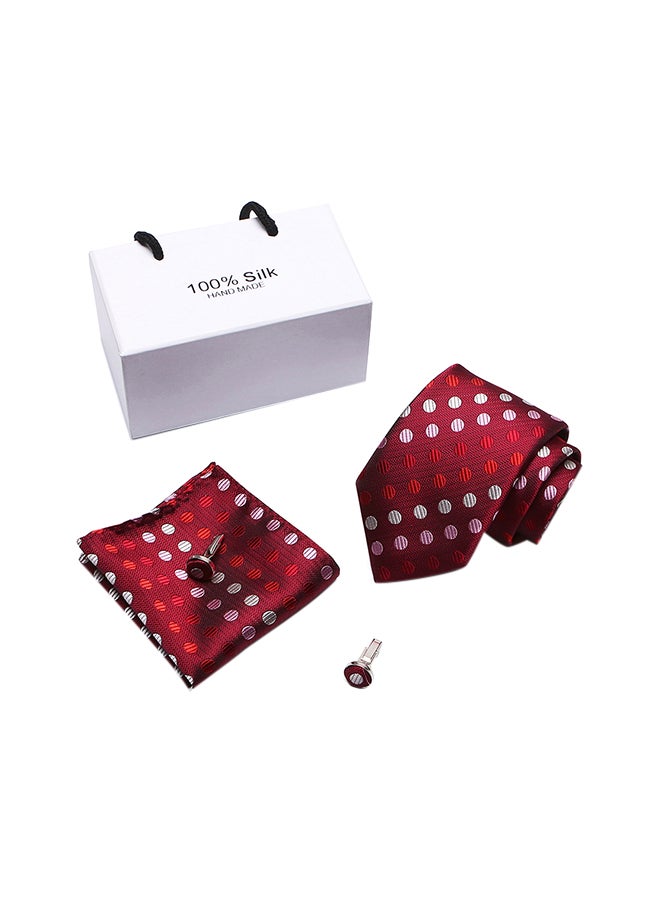 Polyester Necktie Set Red - Image 1