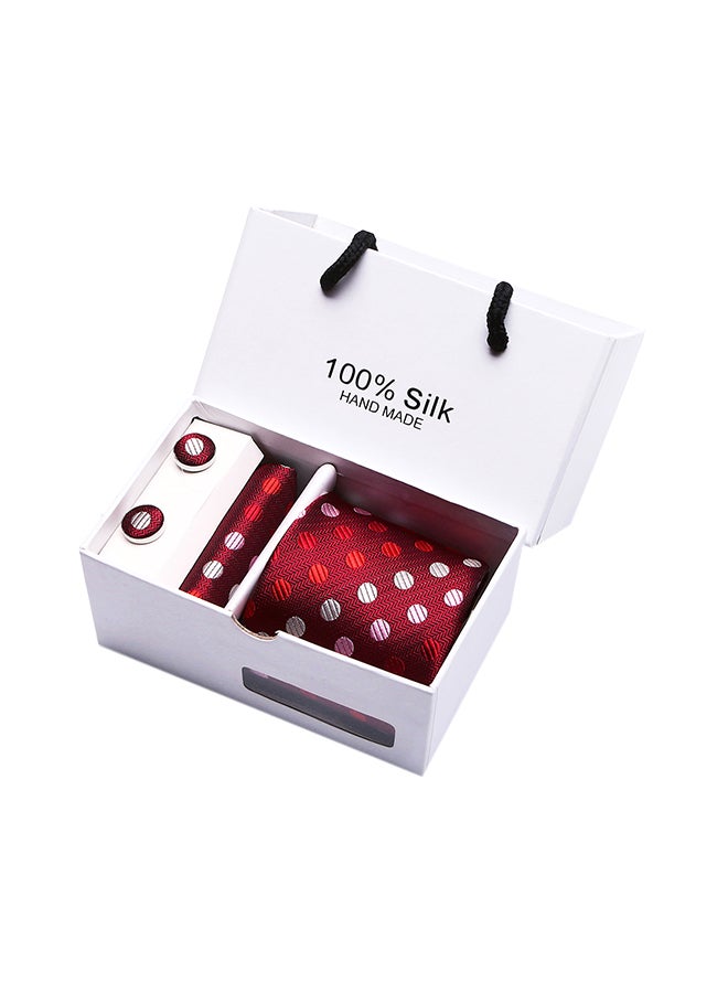 Polyester Necktie Set Red - Image 2