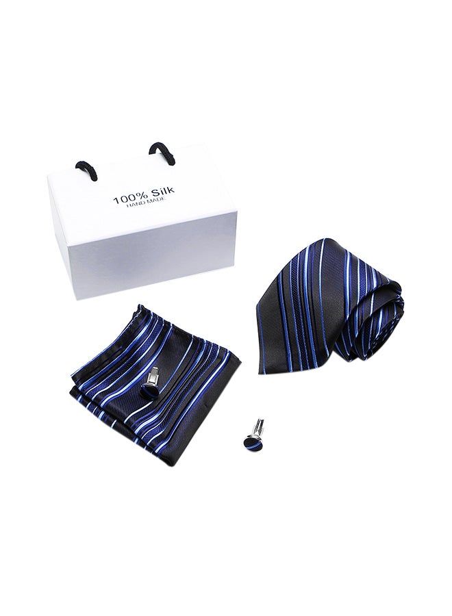 Polyester Necktie Set Black/Cobalt Blue - Image 1