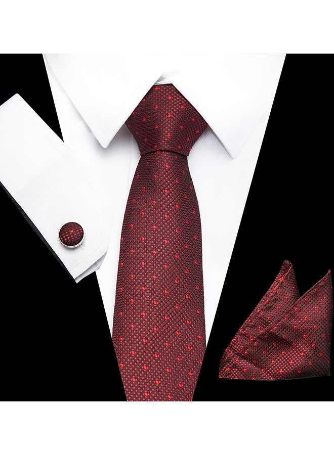Polyester Necktie Set Burgundy - Image 3