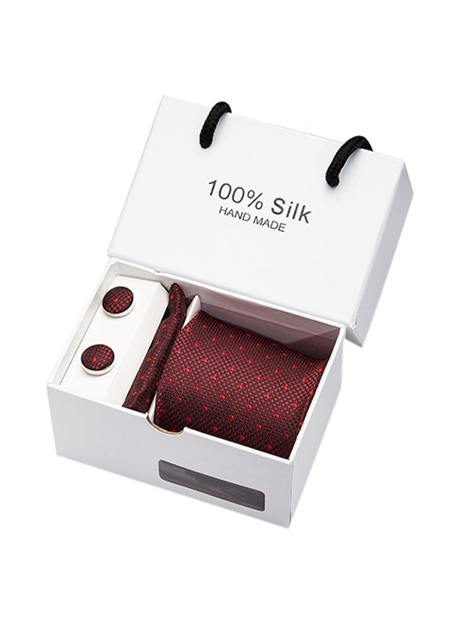 Polyester Necktie Set Burgundy - Image 2