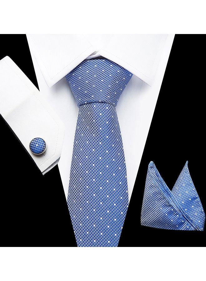 Generic Polyester Necktie Set Light Sky Blue  - Image 3