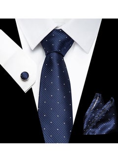 Generic Polyester Necktie Set Dark Navy Blue  - Image 3