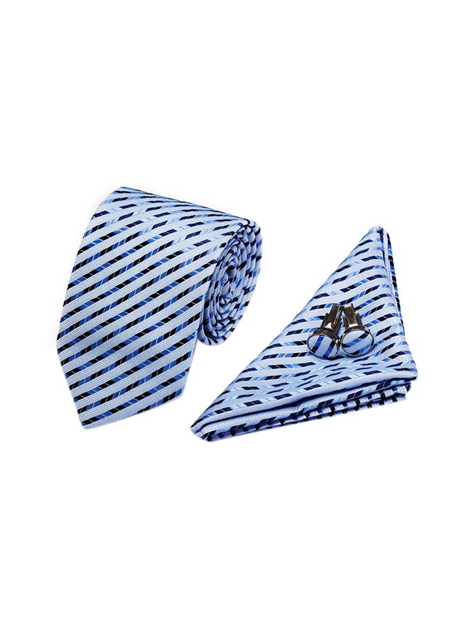 Polyester Necktie Sets Sky Blue/White - Image 2