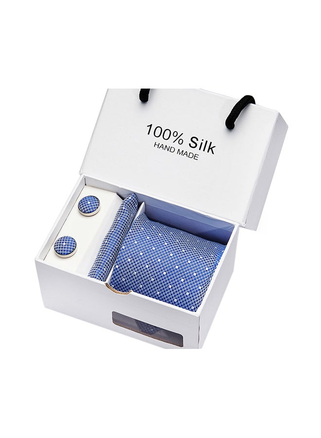 Generic Polyester Necktie Set Light Sky Blue  - Image 2