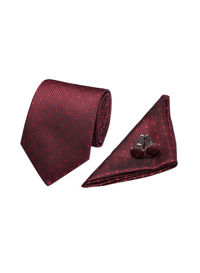 Polyester Necktie Set Burgundy - Image 1