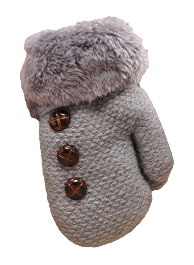 Bluelans - Winter Kids Boys Girls Gloves Full Finger Warm Soft Buttons Knitting Mittens - Image 1