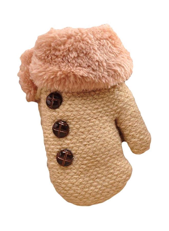 Bluelans - Winter Kids Boys Girls Gloves Full Finger Warm Soft Buttons Knitting Mittens - Image 1
