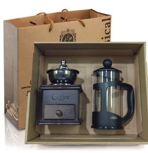 SPROUTS French Press Manual Coffee Grinder Gift Set Black 350ml - Image 3