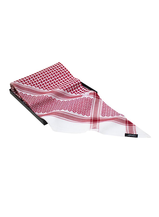 اليشمك - شماغ قطني أحمر/أبيض - Image 1