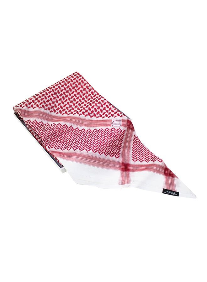 اليشمك - شماغ قطن مطبوع أحمر - Image 1