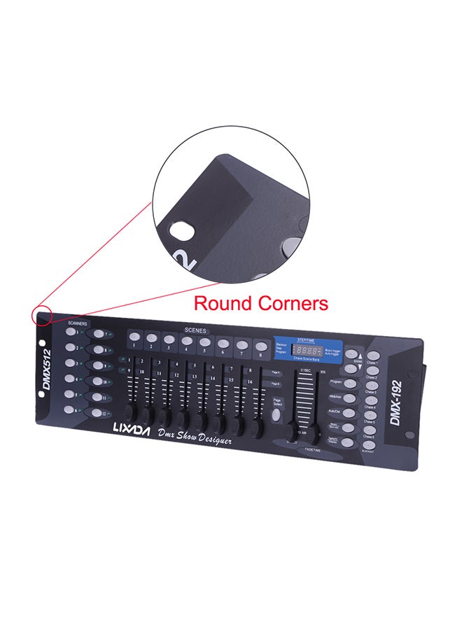 LIXADA - 192 Channels DMX512 Controller Console For Stage Light Party DJ Disco Operator Equipment Black 1848grams - Image 1