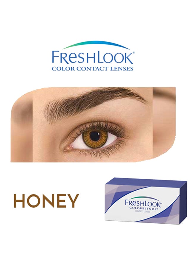 فريش لوك عدسات لاصقة من كلر بلندز باللون العسلي مع محلول للعدسات unisex - Image 3