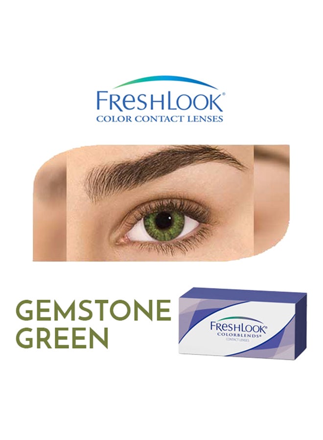 فريش لوك عدسات لاصقة من كلر بلندز بلون الأحجار الكريمة الخضراء مع محلول للعدسات unisex - Image 3