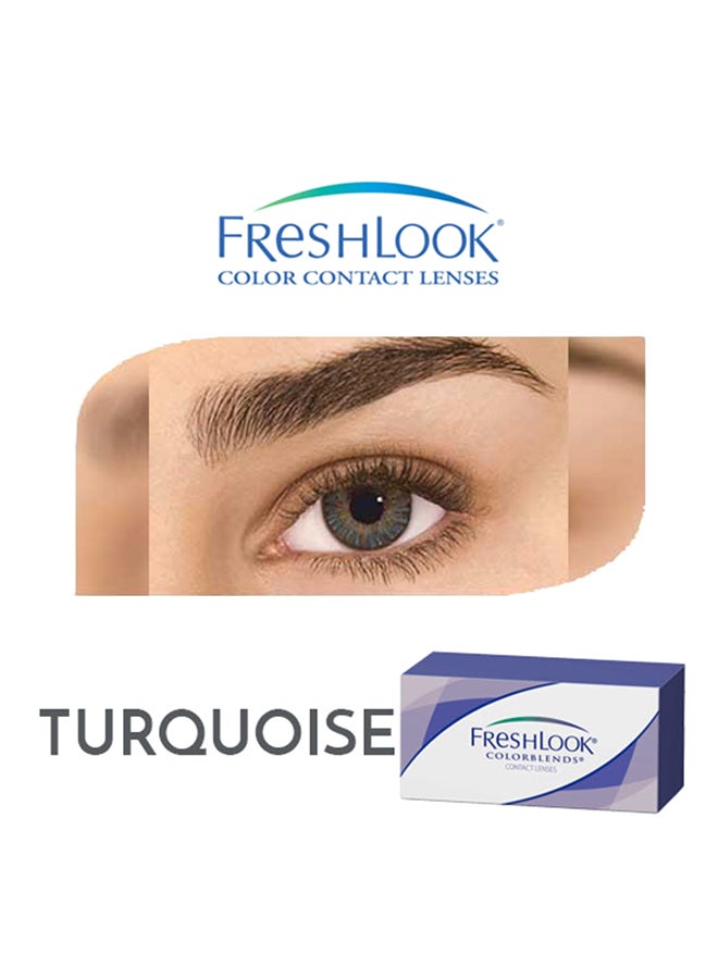 فريش لوك عدسات لاصقة من كلر بلندز باللون الفيروزي مع محلول للعدسات unisex - Image 3