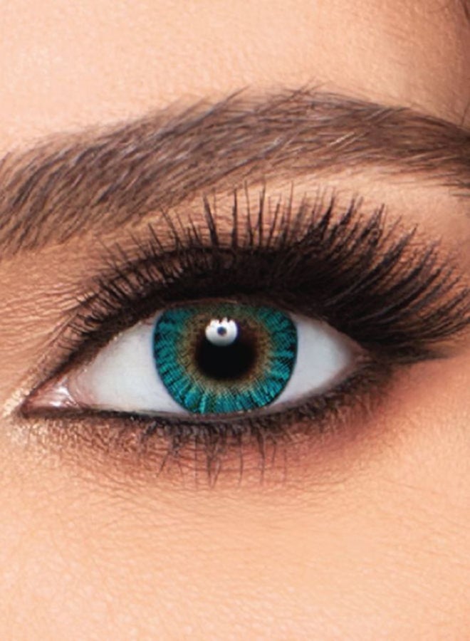 فريش لوك عدسات لاصقة من كلر بلندز باللون الفيروزي مع محلول للعدسات unisex - Image 2