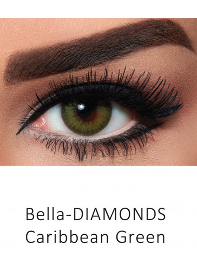 Bella - unisex Diamonds Caribbean Green Contact Lenses - Image 1