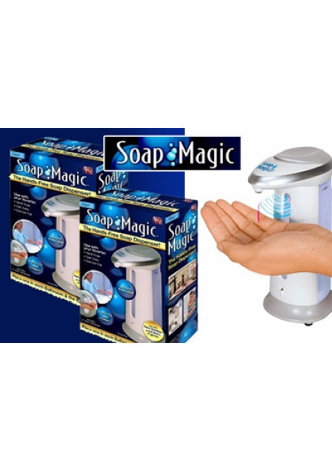 Hands Free Soap Dispenser White/Silver 350ml  - Image 2