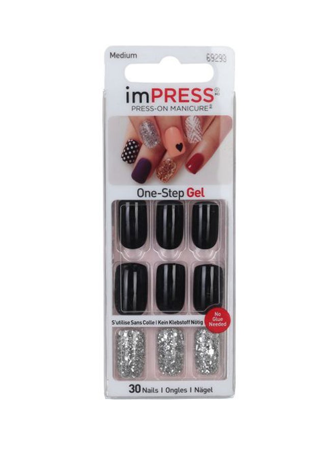 30-Piece B.Way Impress Play It Loud Nail Manicure Black/Silver