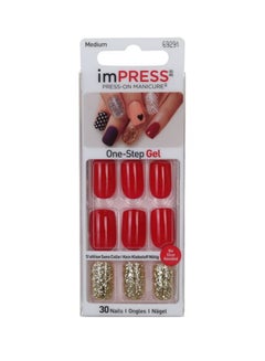 Kiss Impress 30-Piece B.Way Impress Break Dawn Nail Manicure Red/Gold  - Image 2