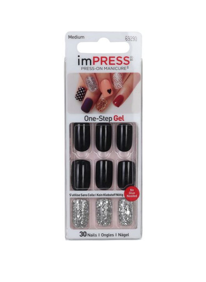 30-Piece B.Way Impress Play It Loud Nail Manicure Black/Silver