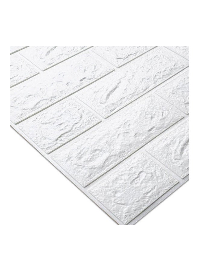 iTelker 3D Brick Waterproof Wall Stickers White 