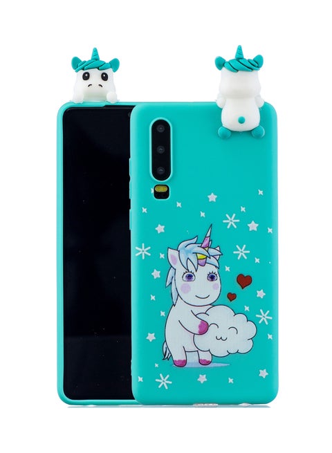 For Huawei P30 Soft TPU Phone Case Cover with 3D Climbing Doll Blue