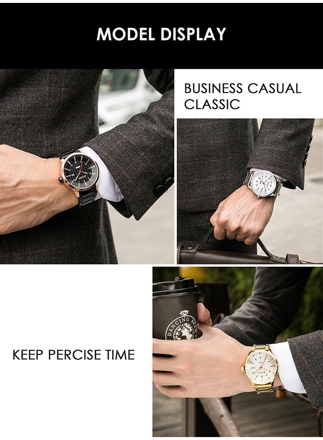 CURREN - men Stainless Steel Band Analog Wrist Watch - Image 1