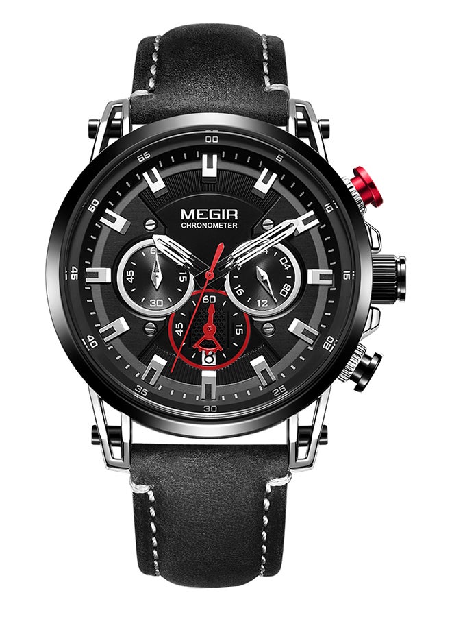 MEGIR men Leather Band Chronograph Wrist Watch - Image 1