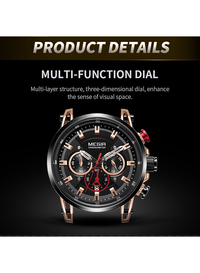 MEGIR men Leather Band Chronograph Wrist Watch - Image 4